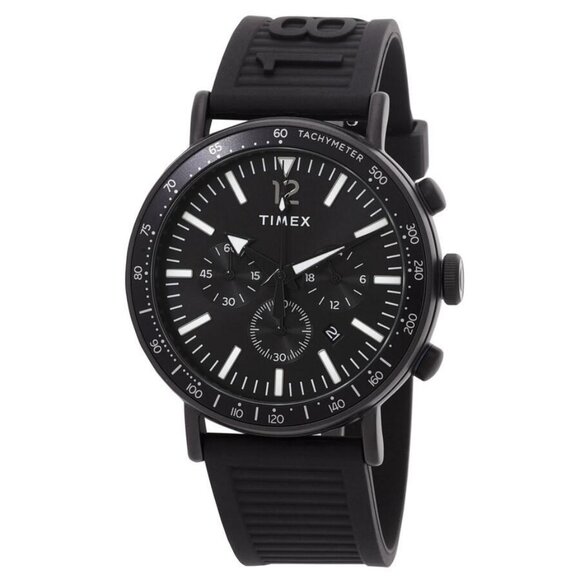 NWT Authentic Timex Standard Chronograph Quartz Black Dial Men's Watch - Picture 1 of 3